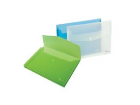 Folder with print Forpus, A4, plastic, with extension, green, transparent