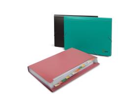 File folder with rubbers Forpus, A4, plastic, black, 12 compartments 0816-024