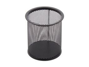 Pencil case Forpus, round, black, empty, perforated metal 1005-014