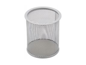 Pencil case Forpus, round, silver, empty perforated metal 1005-009