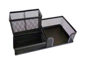 Pencil holder FORPUS, 3 compartments, black