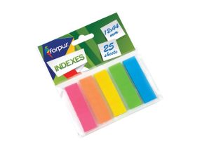 Paper-index  Forpus, 12x44mm, Assorti, Plastic (5x25)