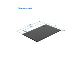 Laminated particle board Table top Up Up, black 1200x750x25mm