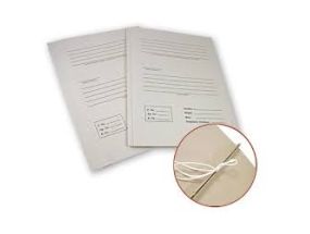 Folder SMLT, archival, A4 4cm, 300 g., With 2 laces, with print, white, cardboard, ecological