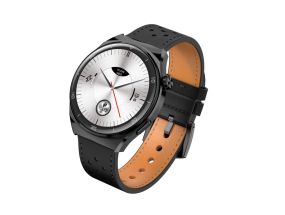 Garett V12 Smartwatch, Black leather