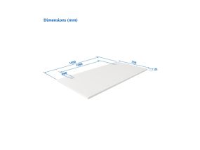 Laminated particle board Table top Up Up, white 1500x750x25mm