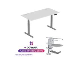 Adjustable Height Table Up Up Thor Gray, Table top L White