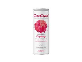 COCOCOAST Raspberry kookosvesi 0,32l (gaseeritud, purk)