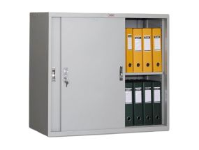 Шкаф для документов с раздвижными дверцами 832x915x458мм светло-серый