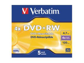 DVD+RW 700MB 4X 80min Verbatim 5tk jewel case