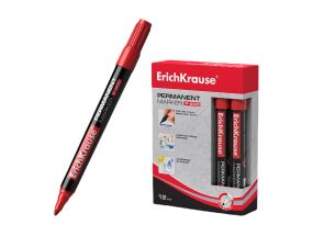 Permanent marker ErichKrause® P-200, color: red (box 12 pcs.)