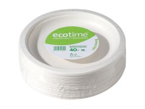 ECOTIME Cardboard plate 18cm 40pcs biodegradable compostable