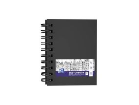 OXFORD A6 SKETCHBOOK, TWIN-WIRE, 80 SHEETS, 100G PAPER, BLACK