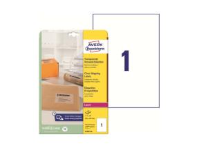 Etiketid läbipaistvast polüesterkilest 210x297mm Avery L7567-25 lehte pakis