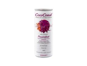 COCOCOAST Passionfruit kookosvesi 0,32l (gaseeritud, purk)