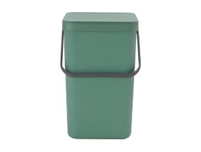 Trash can 25L with lid BRABANTIA Sort & Go, dark green
