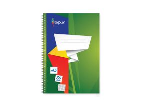 Folder in spiral binding A5 FOROFIS square cardboard covers 70 pages