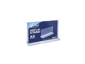 Leaflet holder for desk A5 FOROFIS (H), transparent acrylic