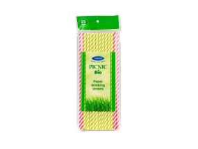 Drinking straws made of SMILE paper, Ø 6mm, 25 pcs., green/red