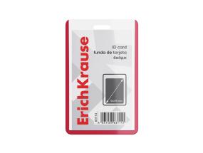 Kaardihoidja ERICH KRAUSE 54x90mm vertikaalne läbipaistev punane