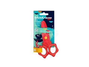 Plastic scissors ErichKrause Sea friends, 12 cm, assorted (blister 1 pc.)