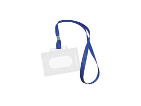 Card holder 55x90mm with lanyard blue