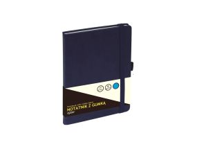 Notebook GRAND with rubber A5 /80 dark blue square