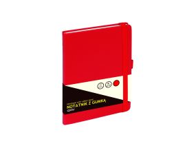 Notebook GRAND with rubber A5 /80 red square