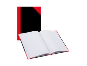 Kaustik raamatköites A6 ruuduline BANTEX Notes must/punane 96 lehte