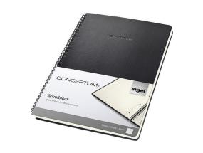 Kaustik spiraalköites A4, 80 lehte, jooneline, SIGEL Conceptum, must	