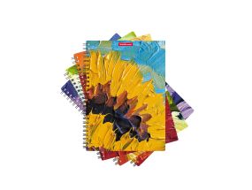 Wirebound notebook ErichKrause Flowers А4, 80 sheets, squared