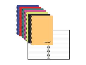 Folder in spiral binding A4 lined plastic covers color choice MEMO 60 pages