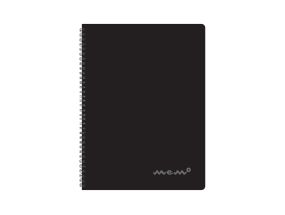 Папка в спиральном переплете А4 MEMO в пластиковой обложке квадратная черная, 60 листов