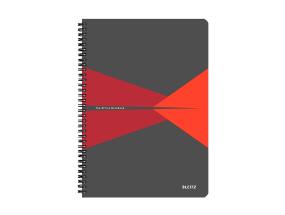 Kaustik spiraalköites A4 ruuduline kartongkaaned LEITZ Office 90 lehte punane