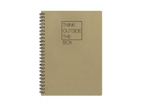 Kaustik spiraalköites A5 ruuduline MEMO Eco kartongkaaned 60 lehte beež