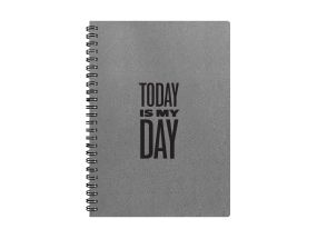 Notebook in spiral binding A5 dots cardboard 60 sheets grey