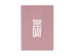Notebook in spiral binding A5 dots cardboard 60 sheets pink