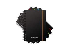 Wirebound notebook ErichKrause, Accent, assorted, А6, 80 sheets, squared, plastic cover, elastic closure