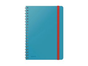 Folder in spiral binding B5 square plastic covers blue LEITZ Cozy 80 sheets