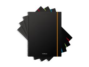 Kaustik spiraalköites ERICH KRAUSE A5+ ruuduline kummikinnitus plastkaaned 80 lehte