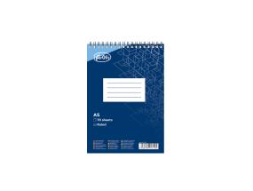 Kaustik spiraalköites ülevalt A5 FORPUS jooneline kartongkaaned 70 lehte