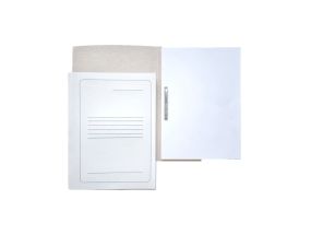 Скоросшиватель картон А4 СМЛТ с металлической клипсой белый (Дело)