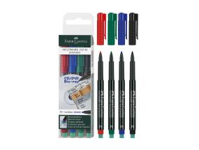 Kilemarker FABER-CASTELL Multimark M kustukummiga 4 värvi komplekt
