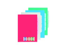 Clear folder L-type A4 0.16mm with 4 sections assorted