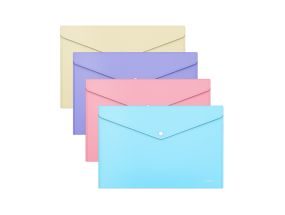 Envelope folder ErichKrause® Glossy Pastel, А4, 180 mcm, opaque, assorted colors (12 pcs in a bag)