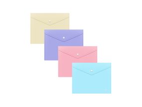 Envelope folder ErichKrause® Glossy Pastel, A5+, 180 mcm, opaque, assorted colors (12 pcs in a bag)