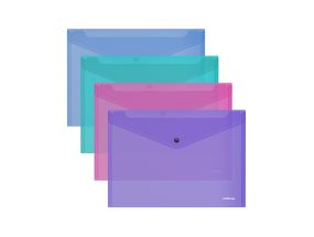 Envelope folder ErichKrause® Fizzy Vivid, C6, 140 mcm, semitransparent, assorted colors (12 pcs in a bag)