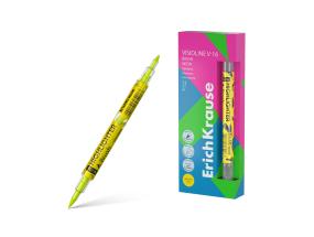 Tekstimarker, kahepoolne ERICH KRAUSE Visioline V-16 Brush Neon, kollane