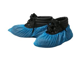Shoe protectors/plastic slippers in a pack of 100 (disposable) blue