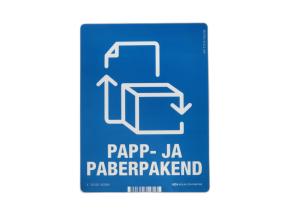 Kleebis prügisorteerimise PAPP-JA PABERPAKEND 60x95mm PP kaitsekilega